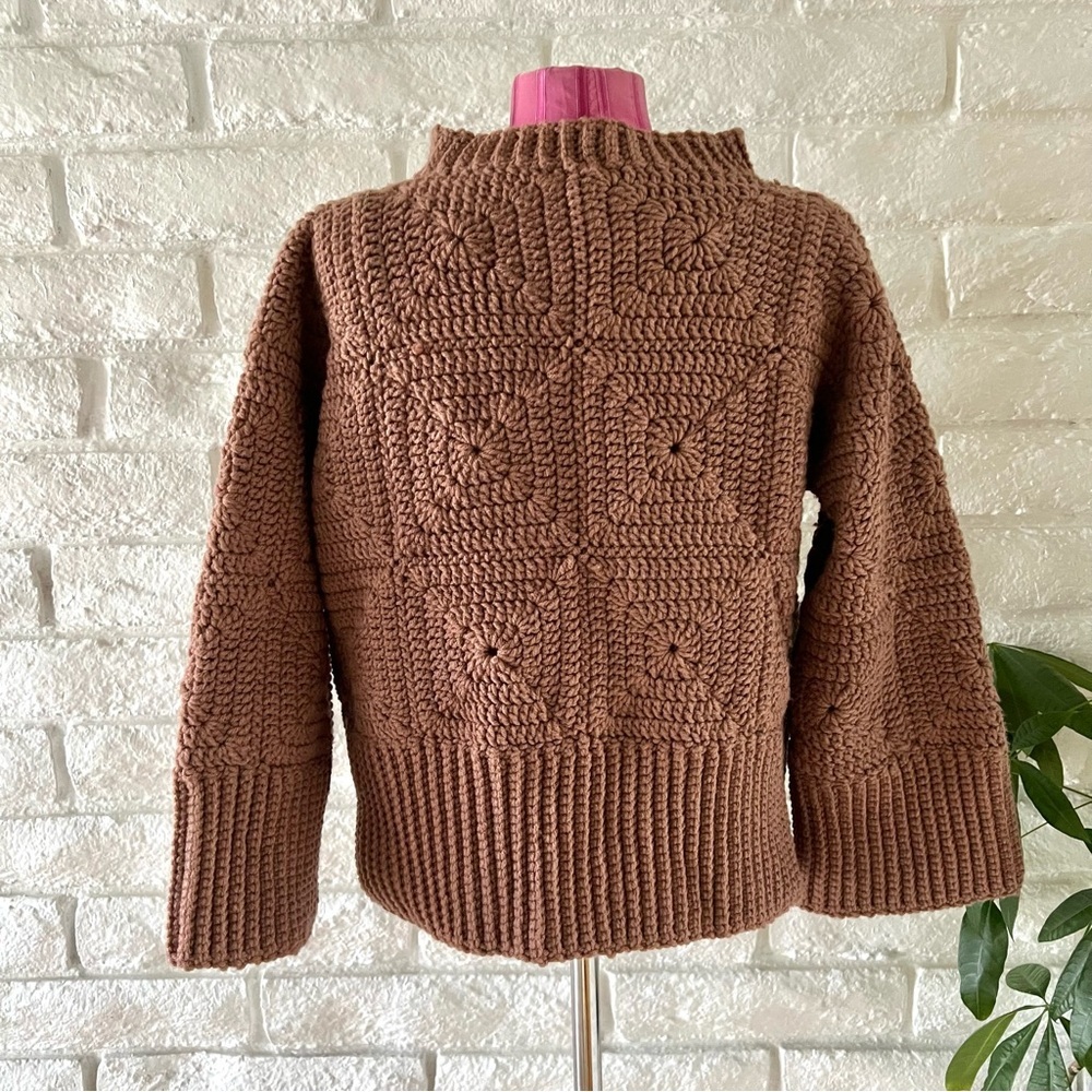 Handmade Brown Knit Sweater Medium - Picture 2 of 16